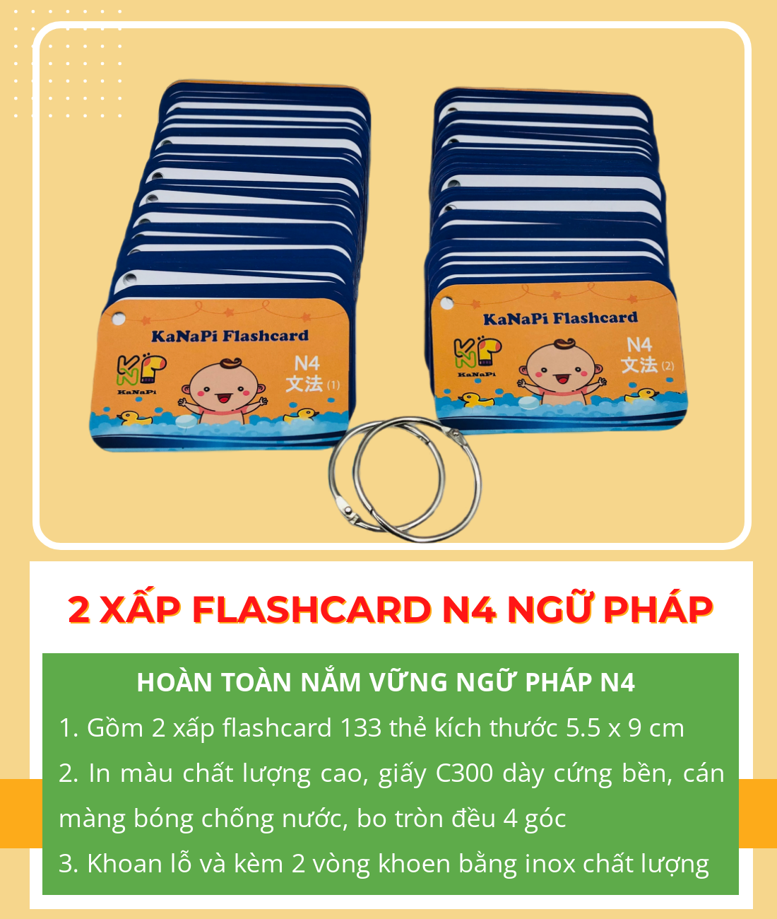 Kanapi Flashcard – Flashcard N4 Ngữ Pháp (2 xấp)