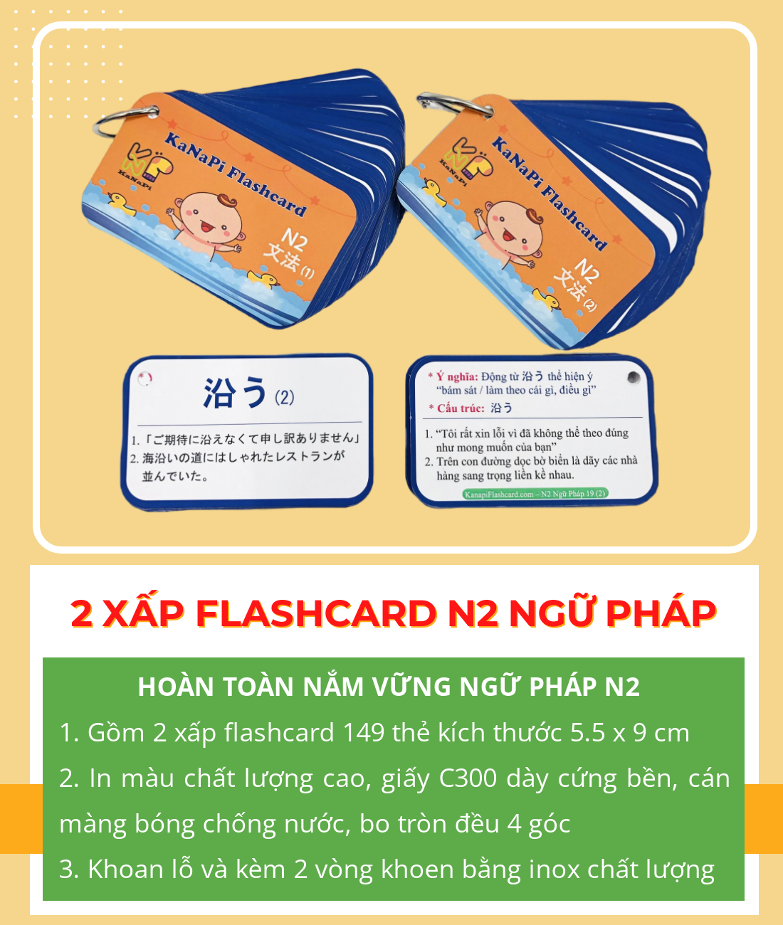 Lifestyle designKanapi Flashcard – Flashcard N2 Ngữ Pháp (2 xấp)
