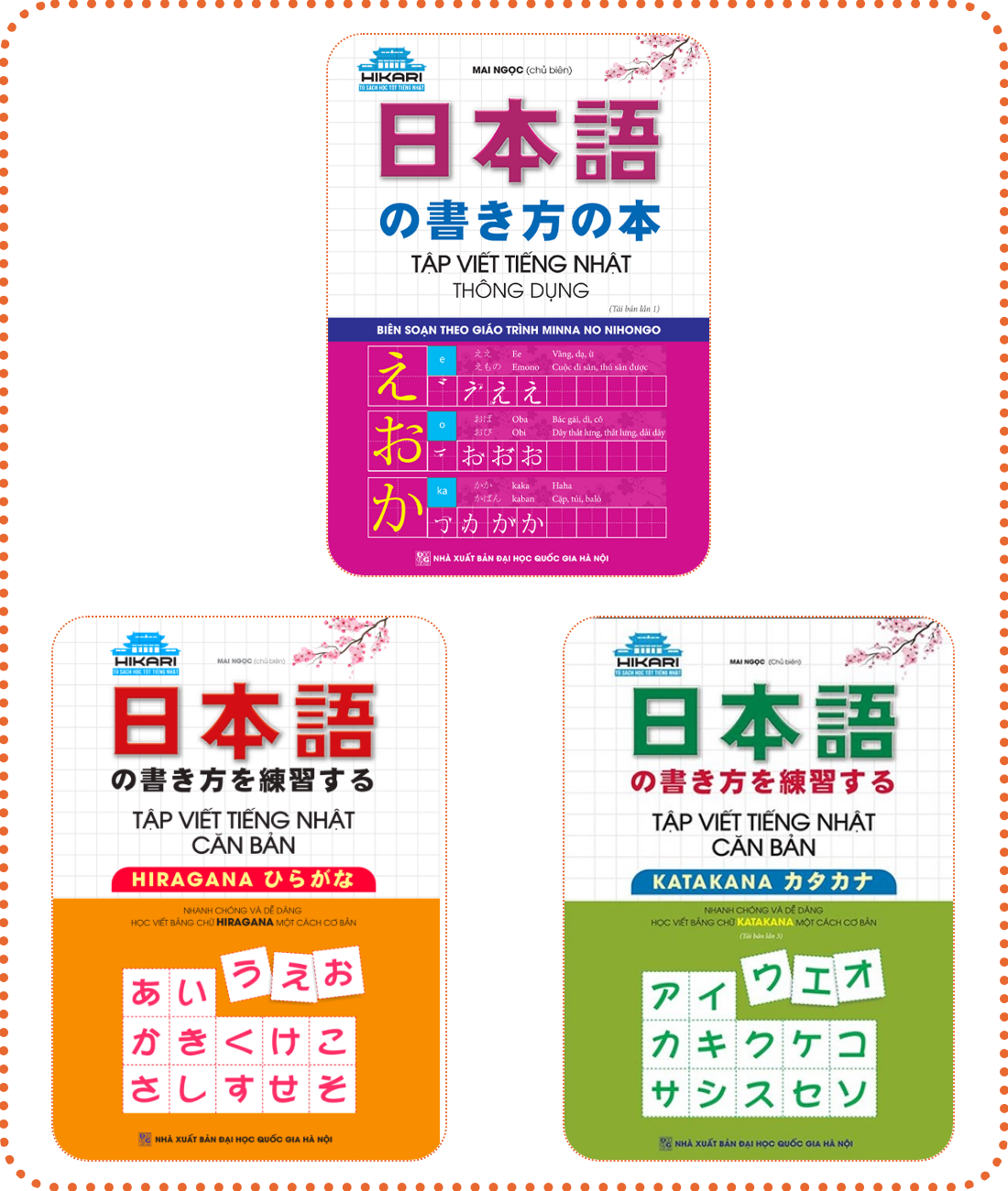 Lifestyle design[Kèm Quà] Trọn Bộ Tập Viết Chữ Cái Tiếng Nhật (3 Cuốn – Hiragana, Katakana và Tập viết thông dụng)